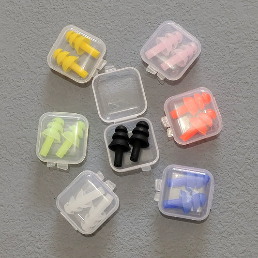 Waterproof Silicone Swimming Ear Plugs with Storage Box