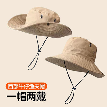 UPF50+ Wide Brim Sun Bucket Hat