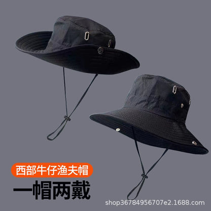 UPF50+ Wide Brim Sun Bucket Hat