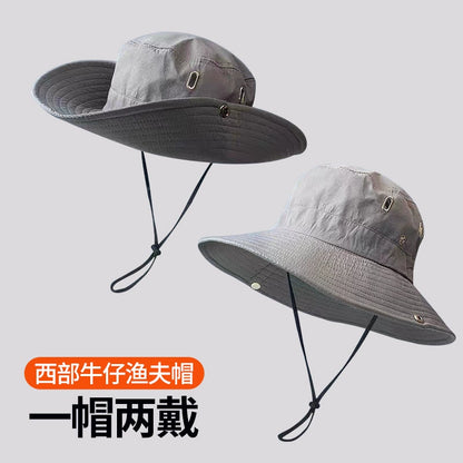 UPF50+ Wide Brim Sun Bucket Hat