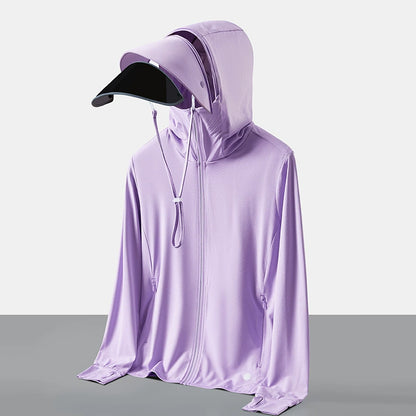 UPF50+ Sun Jacket With Detachable Visor