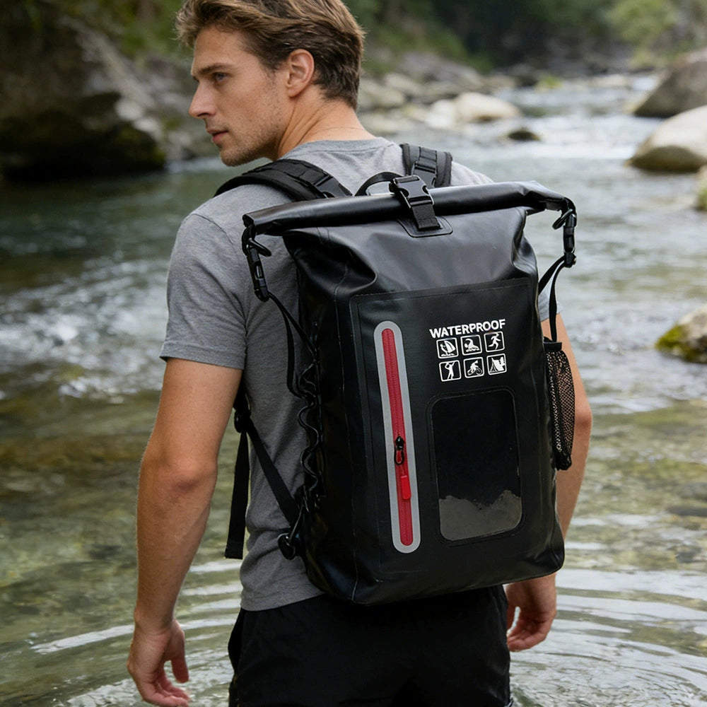 25L Roll‑Top Waterproof Dry Backpack