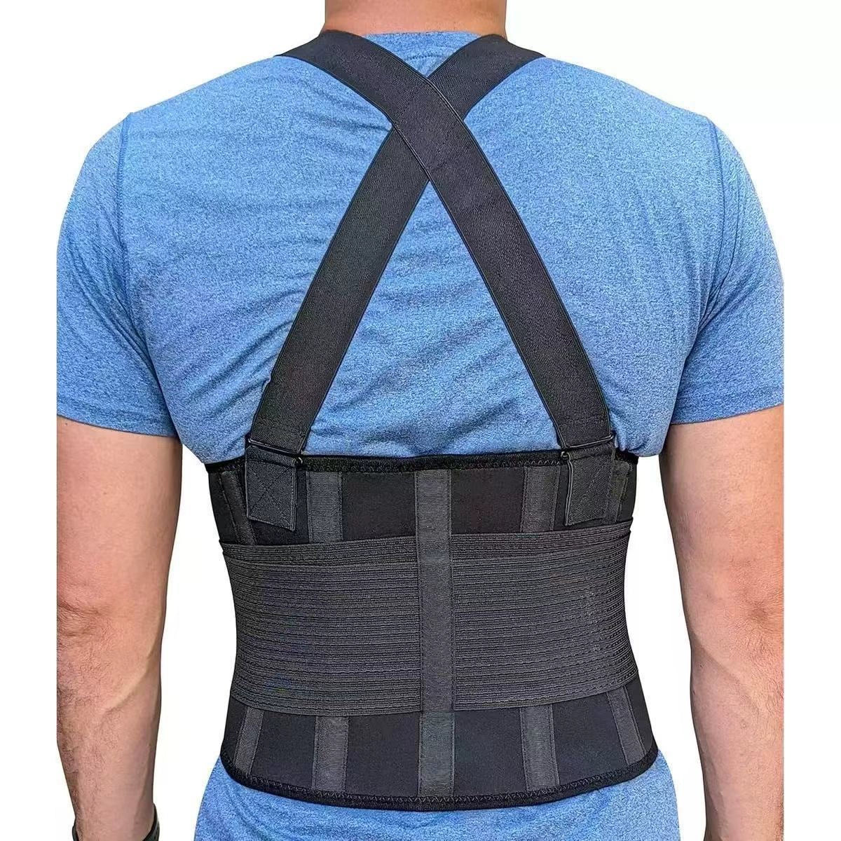 Work Back Support Belt With Shoulder Straps