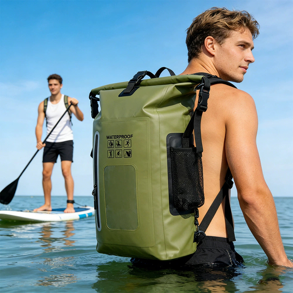 25L Roll‑Top Waterproof Dry Backpack