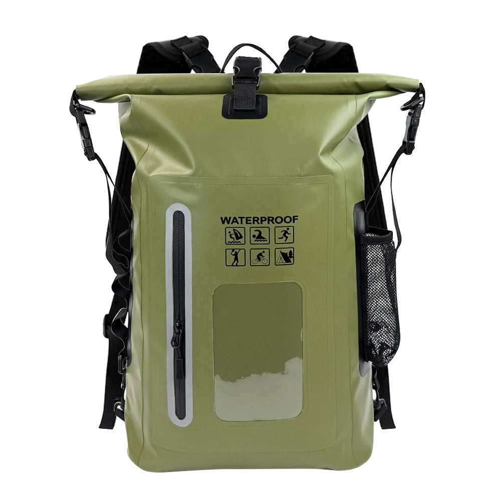 25L Roll‑Top Waterproof Dry Backpack