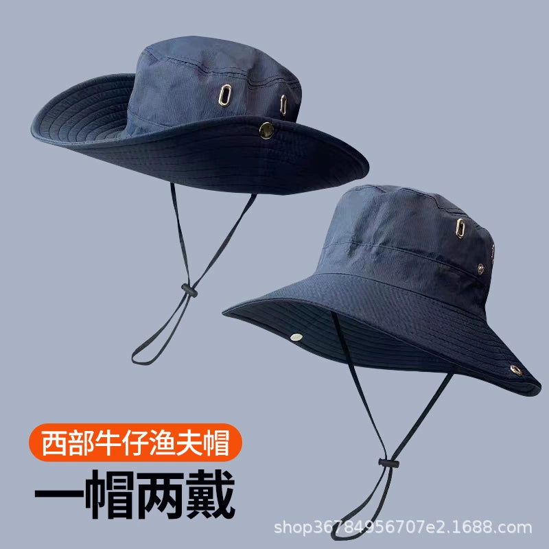 UPF50+ Wide Brim Sun Bucket Hat