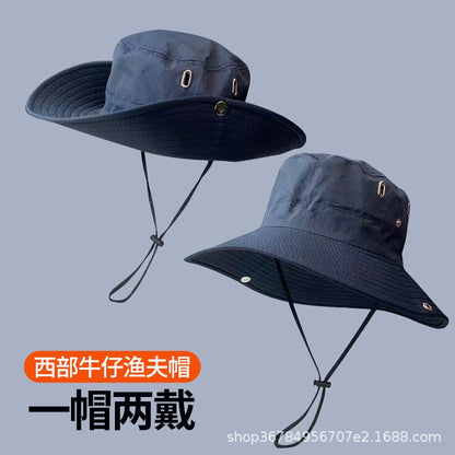 UPF50+ Wide Brim Sun Bucket Hat