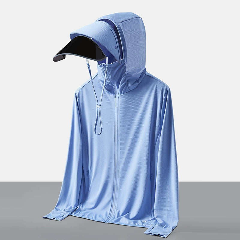 UPF50+ Sun Jacket With Detachable Visor