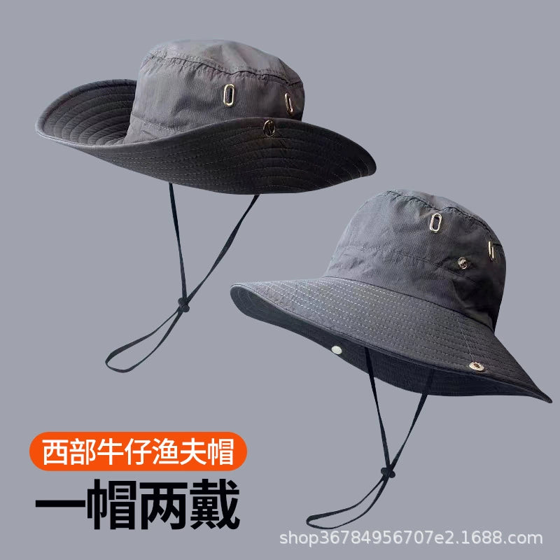 UPF50+ Wide Brim Sun Bucket Hat