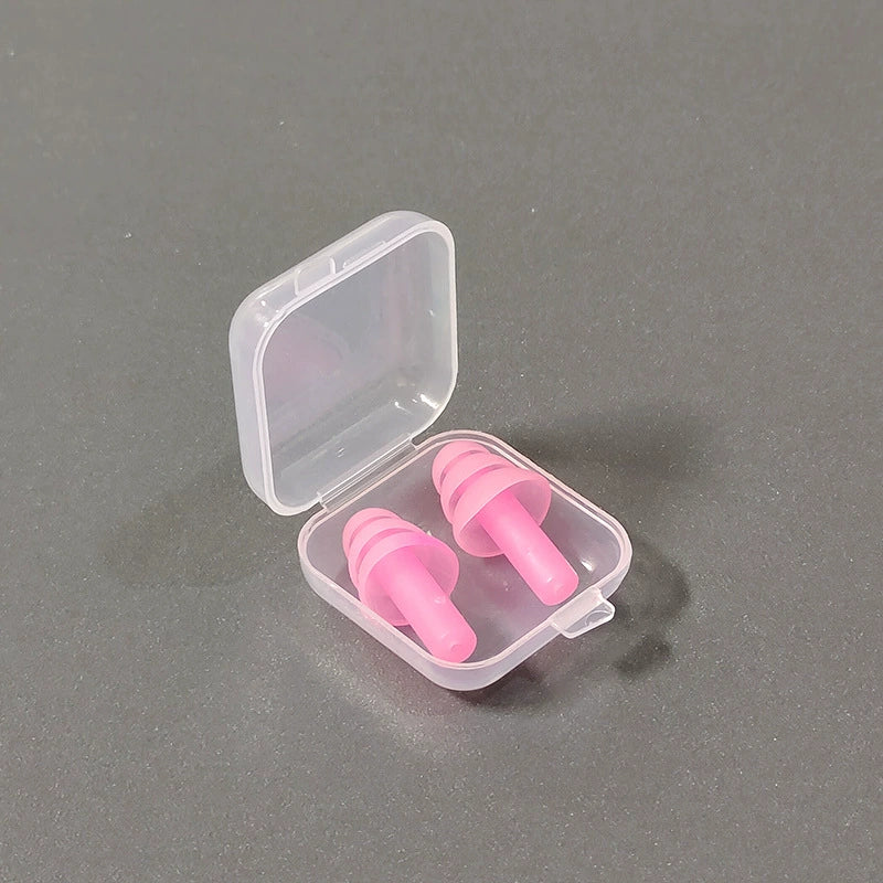 Waterproof Silicone Swimming Ear Plugs with Storage Box