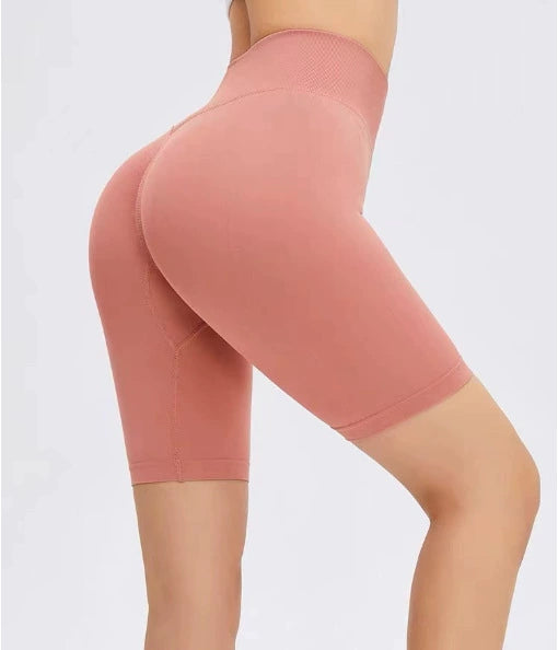 High Waist Peach Lifting Seamless Yoga Biker Shorts