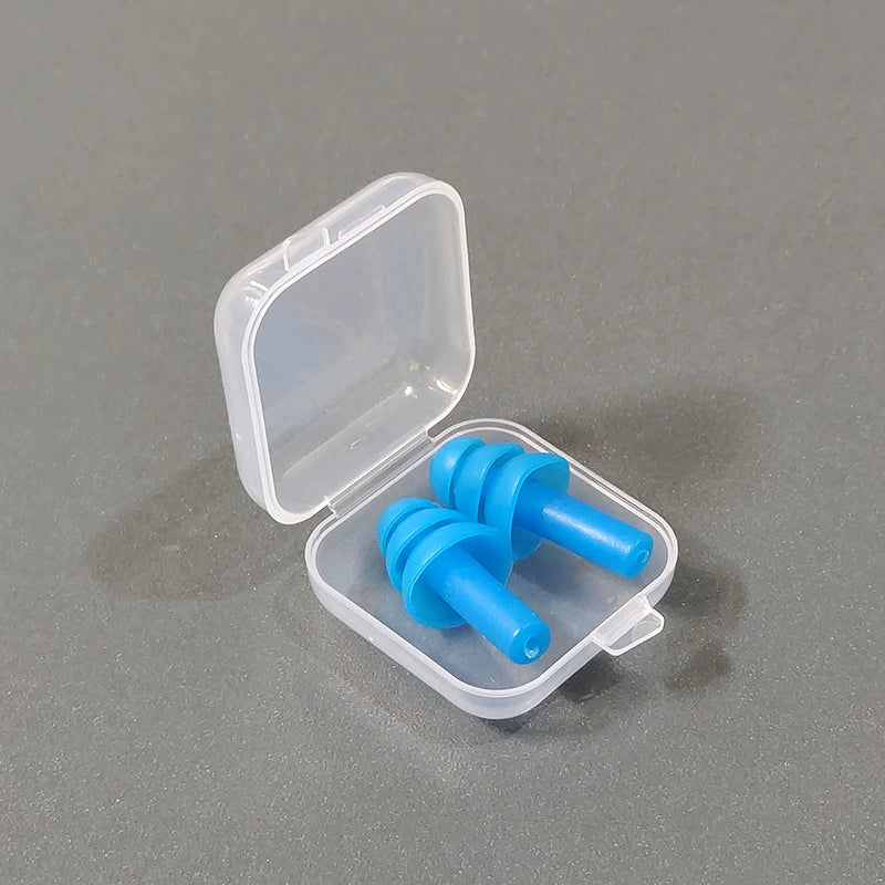Waterproof Silicone Swimming Ear Plugs with Storage Box
