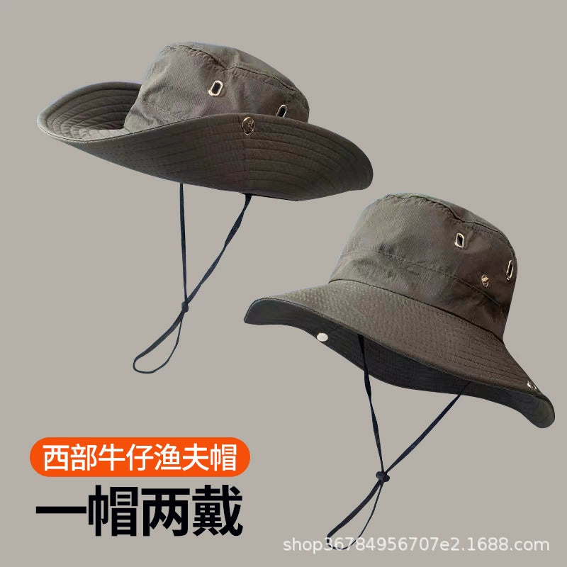 UPF50+ Wide Brim Sun Bucket Hat