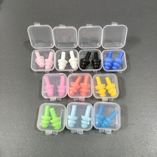 Waterproof Silicone Swimming Ear Plugs with Storage Box